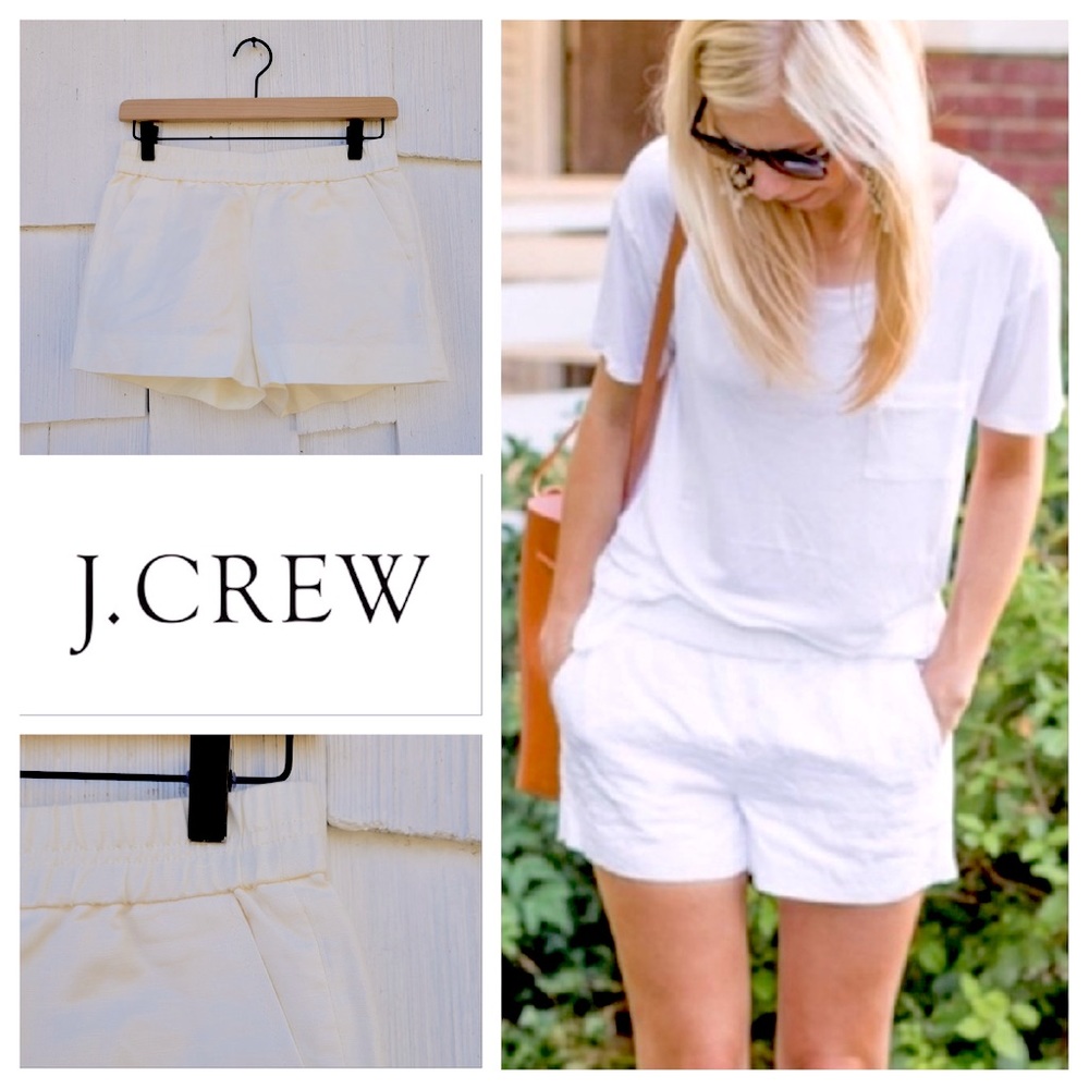 J. Crew Pull On Elastic Waist Shorts in White Size XS